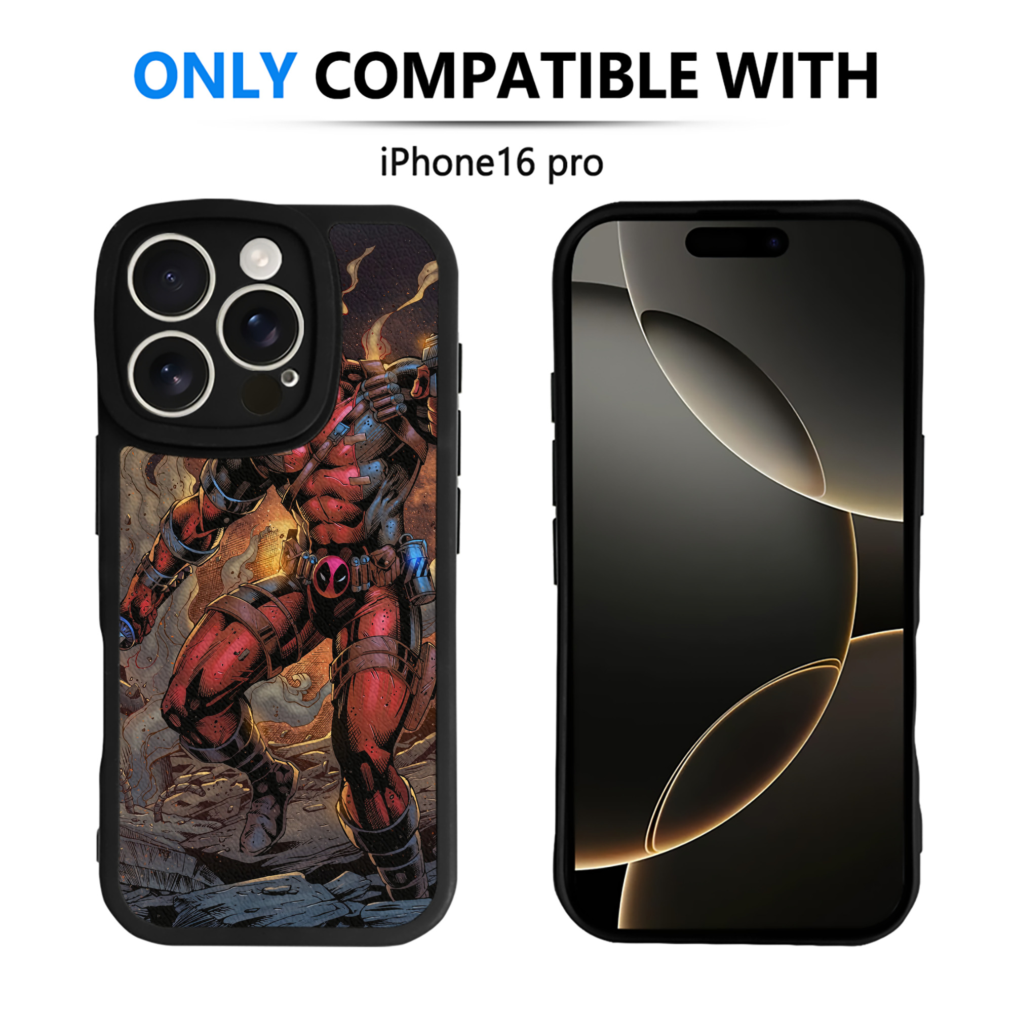 （画像用） Deadpool デッドプール 【iPhone 16シリーズ対応】シリコンスマホケース（レザー調） 材質：シリコン